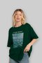 Claude Monet Front Printed Green Oversized T-Shirt Men Women Crew Neck Cotton t Shirt - 4