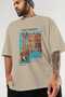 Andy Warhol Front Printed Beige Oversize T-Shirt Men Women Crew Neck Cotton T-Shirt - 3