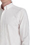 Cream Comfort Fit Striped Button Collar Cotton-Linen Long Sleeve Shirt - 4