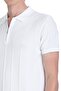 White Regular Fit Polo Neck Rayon T-Shirt - 4