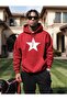 A Big Star Printed Hooded Pocket Cotton Red Sweatshirt