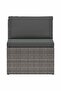 4 Piece Garden Lounge Set with Cushions Poly Rattan Grey - 2