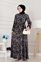 Hera Viscon Dress with Tunnel at the Waist-Anthracite - 2
