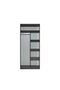 Infinity 2 Door Wardrobe with Hanger and Shelves - Dark Walnut L100xW59xH230cm - 2