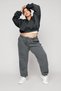 Women's Smoked Melange Hooded Lace-Up Sweatshirt with Zipper 3 Thread Ş Fleece-Lined O Oversized Cut - 3