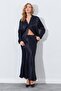 Women's Black Satin Long Skirt