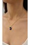 Gold Oval Design Blue Stone Evil Eye Necklace