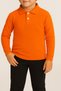 Children's Orange Long Sleeve Lacoste Polo Neck School T-Shirt - 2