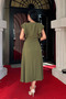 Ayrobin Fabric Button Detailed Dress - Khaki Green - 5