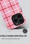 Case for iPhone 14 Pro Dual Layer Shock-Absorbing Protection Red Plaid Glossy Superior Protect Phone Case - 4