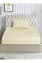 Striped Fitted Sheet Set 90x200 cm Single – 1 Fitted Sheet + 1 Pillowcases, 30cm Deep