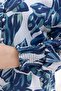 Blue-Ecru-Patterned Sleeve Gipeli Shirt - 5