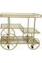 FFD Serving Cart Bar Cart with Clear Glass Shelves Modern Metal Bar Serving Cart 80x40x90cm - 5