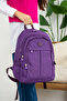 Purple Unisex Backpack, Travel School Bag with Laptop Support, Original Crinkle Fabric, 20 Lt, 40X30Cm - 5