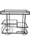 FFD Bar Cart Metal Bar Cart with Glass Shelves – 3-Tier Rolling Beverage Cart 80x40x90cm - 5
