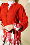 Women's Patterned Hijab Dress F.Burgundy 1010 - 4
