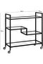 FFD Metal Serving Trolley for Home, Restaurant, and Hospitality 1.3cm Metal Frame Rolling 80x40x90cm - 4