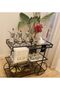 FFD Elegant 4-Wheel Metal Serving Trolley with Clear Glass Top – Multi-Purpose Kitchen 100x40x90cm - 8