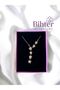 Gold Shooting Star Y Necklace Steel Zircon Stone Exquisite Birthday Year Anniversary Valentine's Day Gift - 2
