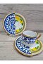 Handmade 4 Piece Porcelain Turkish Coffee Cup Set for 2 People Lemone Series - 2