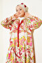 Women's Patterned Hijab Dress Y.Burgundy 1010 - 4