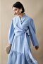 Modal Cupra Bolero Skirt Baby Blue Suit - 2