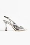 Silver Patent Leather Shiny Buckle Open Toe Thin Heeled Evening Dress Stiletto Sandals |   For Special Occasion Combos - 6