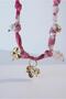 Stainless Steel Pink Scarf Flower Charm Necklace
