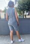طقم شورت فضي رمادي مقاس كبير - 4