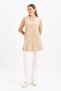 Beige-Basic Zero Sleeve Undershirt Tunic