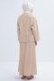 Beige-Baby Collar Linen Skirt Suit - 5