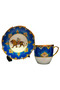 Handmade 4 Piece Porcelain Turkish Coffee Cup Set for 2 People Leone Series
