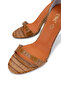 Women's Genuine Leather Tan Heeled Shoes - 3