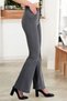 Ledoven Women's Gray High Waist Stretchy Denim Fabric Flare Jeans - 2