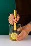 12 Piece Gold Steel 750 ml Shaker Muddler Jigger Set with Wooden Stand Bartender Set - 5