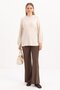 Taş-Crew Neck Sleeve Hem Gathered Lycra Cotton Blouse - 2
