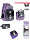 Kuromi First School Bag Set - Original Licensed / Purple Black - Lunch + Box + Pen Holder + Water Bottle Set