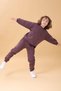 Boy's Crew Neck Hooded Winter 2-Piece Tracksuit Set - Eggplant Color - 4