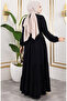 Front Buttoned Viscose Dress 1124-05 Black - 4