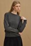 Thin Viscose Basic Sweater Anthracite