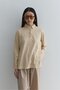 Polo Neck Washed Sweatshirt Stone - 2