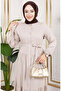 Front Buttoned Viscose Dress 1124-06 Mink - 3