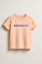 Junior Boys Pack of 2 Slogan Print Cotton T-Shirt - Peach & White - 3