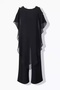 Women's Plus Size Black, One-Piece Jersey, Chiffon Top, Shoulder Detail, Wide Leg Evening Dress Jumpsuit 65N39019 - 5
