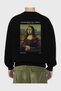 Leonardo Da Vinci Mona Lisa Back Printed Black Oversize Sweatshirt Men Women Unisex - 2
