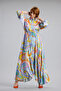 Rochie lunga, multicolora - 6