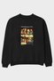 Leonardo Da Vinci Front Printed Black Oversize Sweatshirt Men Women Unisex