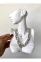 Women's Silver Color Ring Chain ​​Steel Necklace - 7