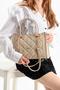 Quilted Patterned Women's Handbag with Chain Strap – Modern Interpretation of Elegance