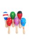 2 Pieces All Wooden Colorful Maracas Set Children's Toy Rattle - 5